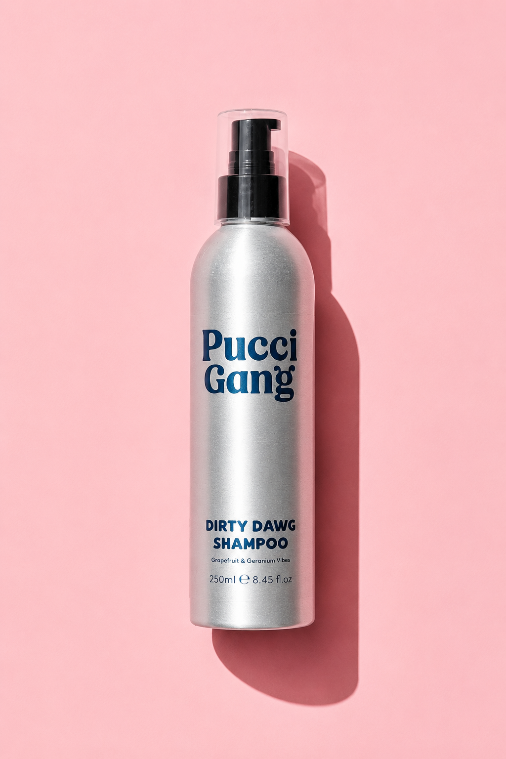 Pucci Gang Dirty Dawg Shampoo, Grapefruit & Geranium dog shampoo bottle